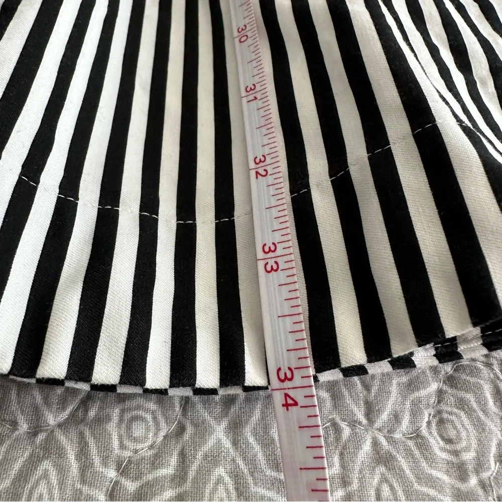Kate Spade Saturday Black & White Striped Fit & Flare Sleeveless Dress Size 2